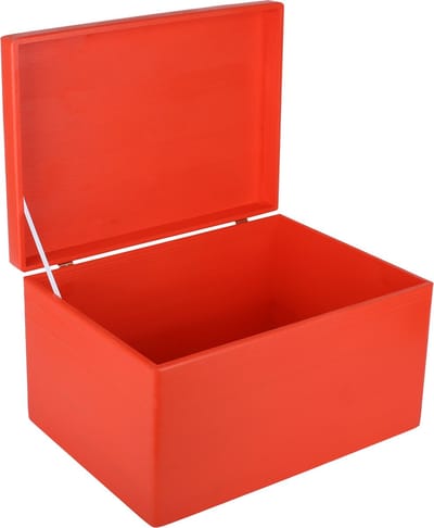 Creative Deco XXL Grote Houten Doos Opbergdoos Rood | 40 x 30 x 24 cm | met Deksel en Handvatten | Kerst, Kerstmis Cadeau