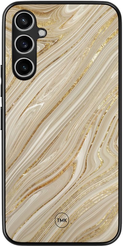 Hoesje geschikt voor Samsung Galaxy A54 - Golden marble - Goud - TPU case - Marmer - Hardcase zwart telefoonhoesje