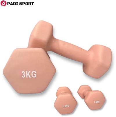 Padisport dumbells Roze 1.5 en 3 kg - dumbells 3 kg - gewichten set halters - gewichten set dumbbell