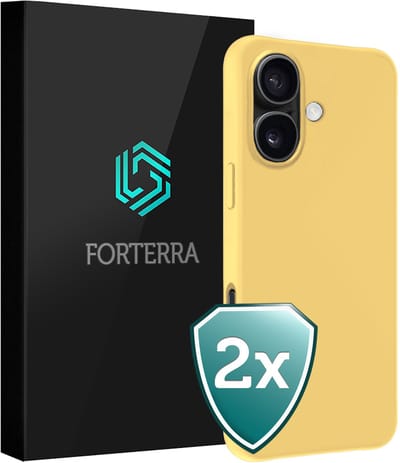 Hoesje 2 Stuks - Geschikt voor Apple iPhone 17 - Sterk & Shockproof - Back Cover - Case Siliconen - Telefoon Hoes - Geel
