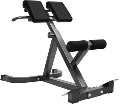 Romeinse stoel rugtrainer - Hyperextensie bank - Rugspieren versterken - Dubbele aanpassing - 117 x 68 x 101 cm - Zwart