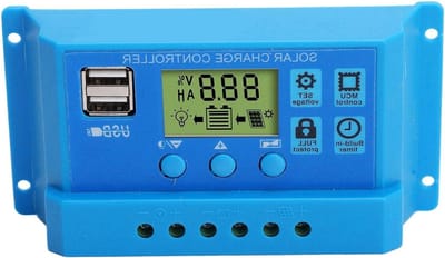 Zonnecontroller - Laadregelaar - Zonne-energie Beheer - Driefasige PWM - 12V 24V 30A - Blauw