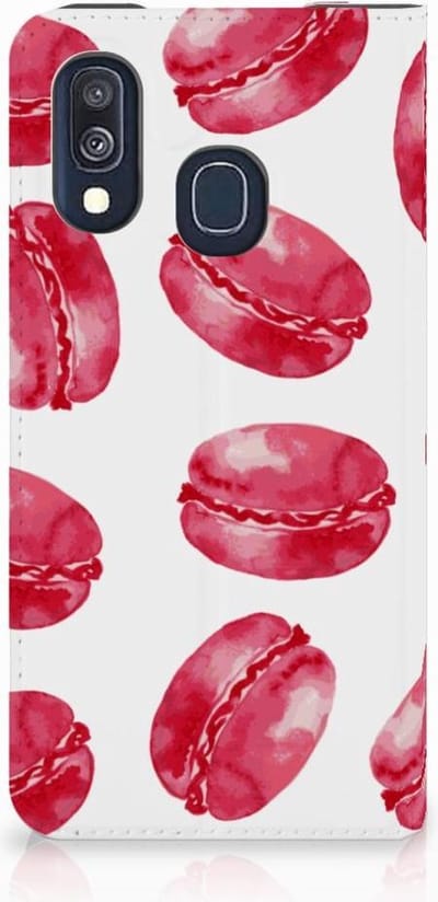 Samsung Galaxy A40 Flip Style Cover Pink Macarons