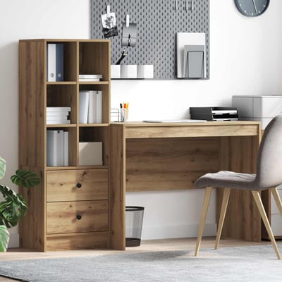 vidaXL - Bureau - Artisan - Eiken - 145.5 - x - 50 - x - 127 - cm - 2 - st