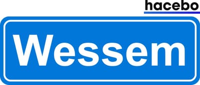 Hacebo - Plaatsnaam Sticker - 29x10 CM - Wessem sticker - Verkeersborden sticker - grappige cadeaus - Wessem
