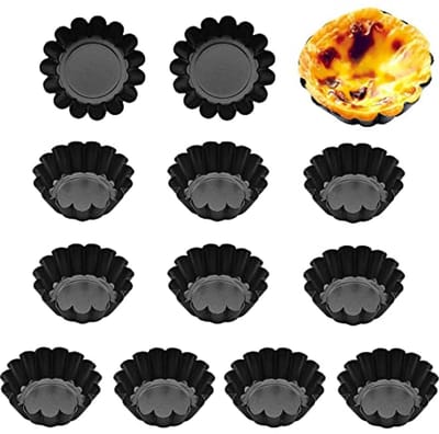 12-delige taartvormen set met antiaanbaklaag - ideaal voor quiches, taarten en meer