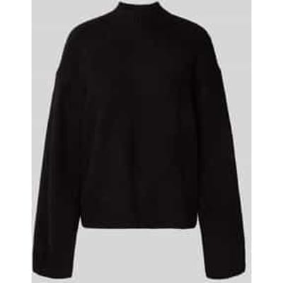 Gebreide pullover met opstaande kraag en extra brede schouders