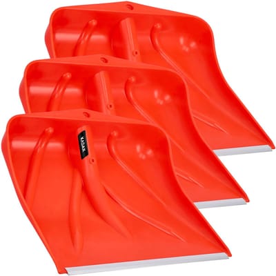 KADAX Oranje sneeuwschuiver, sneeuwschuiver zonder steel, sneeuwschuiver, sneeuwschuiver met aluminium rand, kunststof sneeuwschuiver, sneeuwschuiver (3, breedte: 46,5 cm)