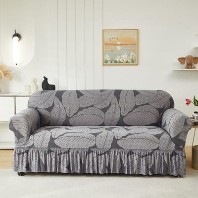 1 stuk Gedrukte Rok Bankhoes, elastisch, antislip. Simpel, modern, alle seizoenen, stof- en katbestendig. Intrekbaar, wasbaar, duurzaam. 1-Seater gray