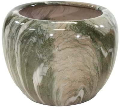 Bloempot marmerlook emperor d48h40 groen