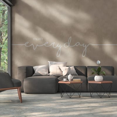 Fotobehang Profhome 382851-GU vliesbehang hardvinyl warmdruk in reliëf glad met grafisch patroon mat beige wit 3,71 m x 2,8 m