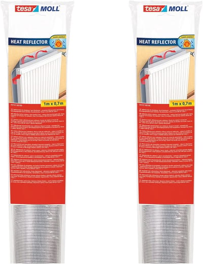 Reflectiefolie voor Radiatoren - Isolerende Folie voor Energiebesparing - 2x 100 cm x 70 cm - Grijs