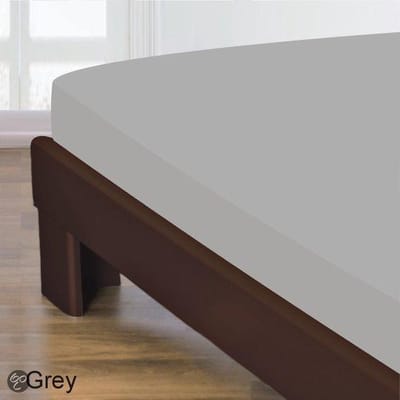 Homéé® Hoeslaken Katoen grijs 140x200 +30 cm eenpersoons bed - gladde 100% Katoen - Perfecte pasvorm