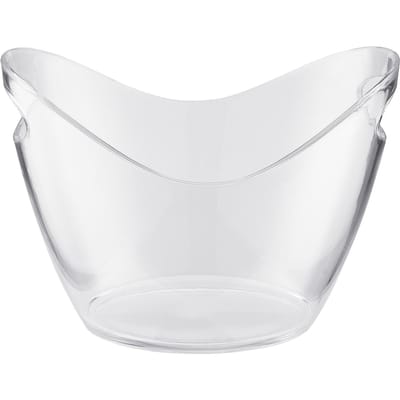 Seau à glace 8L en acrylique avec poignée portable pour buffets, barbecue, camping, pique-nique, transparent S
