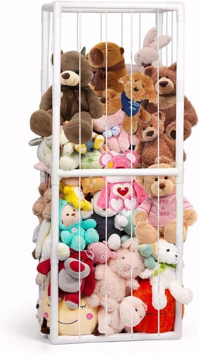 Knuffel Opberger - Speelgoed Organizer - Kinderkamer Inrichten - Dikke PVC Buizen - 2.22 Kilogram - Wit