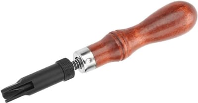 Leren stikgereedschap met houten handvat voor leerbewerking en ambachtelijke projecten, ideaal voor handwerk en creatief gebruik
