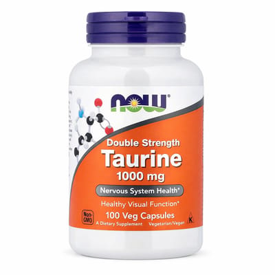 NOW Foods Taurine 1000 mg – 100 Vegan Capsules | Aminozuur Supplement – Zenuwstelsel & Energie / Nervous System & Energy Support