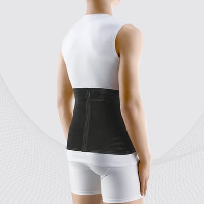 Rugwarmer Nierwarmer Warmtegordel Zwart, Thermo-riem Wol riem Rugbrace Radiculitis Buikband maat S made in EU