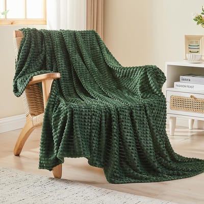 Dailygoods- Fleecedeken 150 x 200 cm - Ultra-zacht - Donkergroen - Omkeerbaar - Pluizig - Oeko-Tex gecertificeerd - Deken