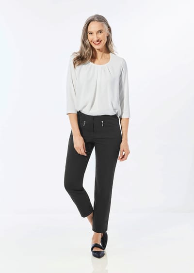 7/8-broek LOUISA van bengaline - zwart - Gr. 40 van Goldner Fashion