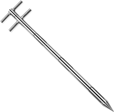 Bodemmonstersonde Roestvrijstaal - Graanpoeder Sonde - Materiaal Bemonsteren - Dubbele Buis Ontwerp - 32mm 1.0m - Zilver