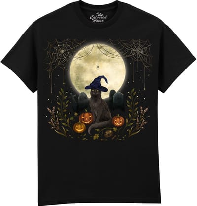 Kat Halloween Cat The Coloured House T-shirt XL