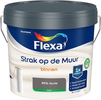 Flexa - Strak Op De Muur Binnen Mat - 85% Aarde - Mengverf - 5 L