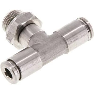4mm x G1/8'' inline T-stuk RVS Insteekfitting Buitendraad FDA Draaibaar FKM