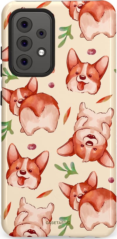 Casetastic Hoesje Geschikt voor Samsung A52 (4G/5G/s) - Stijlvolle Beschermende Duo-layer Case - Corgipootjes