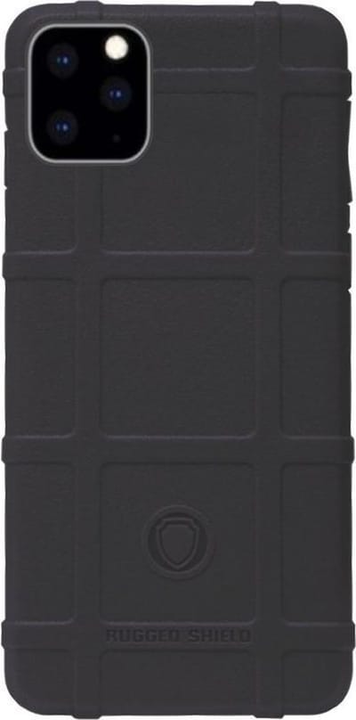 RUGGED SHIELD Rubber Bumper Case Hoesje Geschikt voor iPhone 11 Pro Max - Zwart