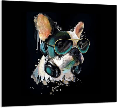 TMK ArtDeko - Snijplank - 65x60 cm - Glas - Pies Motief