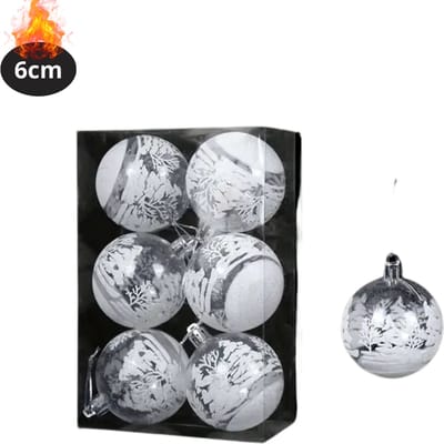 Livano Kerstballen - Kerstversiering - Plastic - Roze - 6 cm - 6 stuks