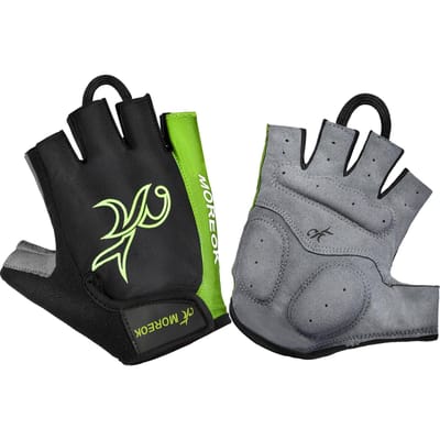 Gants de Cyclisme à Doigts pour Femme Respirants Antichocs Gants Vélo Tout-Terrain Activités Sportives Extérieures Demi Doigt Lycra Vélo Vélo XXL vert