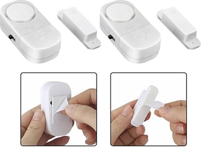 2x Draadloze Mini-Alarmen Set met Sensor - 2 Stuks  - 85 dB - Inclusief Batterijen en Montageset | Pakket van 2 Magnetische Deur en Raam Sensor Alarmsystemen | Woningbeveiliging | Waarschuwings Alarm Tegen Inbrekers en Indringers