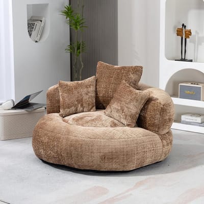 Zitzak Bank - Luie Sofa - Ontspannen Zitten - Zonder Installatie - 108 x 108 cm - Koffie