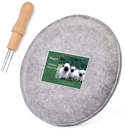 Dailygoods - Vilten onderlegger voor vilten, 280 x 230 mm, met viltnaalden, vilten onderlegger, droogvilten onderlegger, vilten accessoires voor naalden en houten handvat, voor