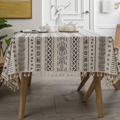 Tafelkleed Olie- en Waterafstotend Tafelkleed Kwast Rechthoekig Tafelkleed Koffie- en Woonkamertafelkleed 140x220cm