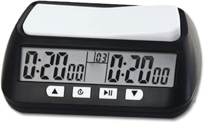 Digitale Schaakklok - Aftelklok Timer - Strategisch Spel - Multi-mode Geheugen - 14 x 8.8 x 4.5 cm - Zwart