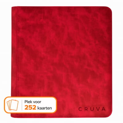 Cruva TCG Toploader Binder Rood – Geschikt voor 252 Kaarten met Toploader – 9 Pocket Binder met Rits – Geschikt voor Pokémon, Yu-Gi-Oh!, Magic - Toploader Verzamelmap - Kaarten Verzamelmap - Map voor Kaarten