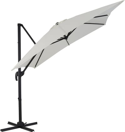 ACAZA Parasol - Zweefparasol - Ecru - 250 x 250 cm - Parasols - Aluminium - Tuinparasol - Vierkant - 360° draaibaar - UV werend doek - Kantelbaar