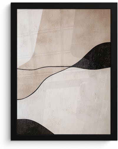 Poster in lijst - Fotolijst 30x40 cm - Posters - Contourlijnen - Abstracte landschap - Posterlijst zwart - Decoratie - Wanddecoratie woonkamer - Muurdecoratie slaapkamer