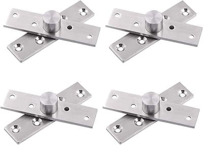 4-delige RVS 360 Graden Rotatie Scharnier Set, Verstevigd en Onzichtbaar voor Deuren, Ramen en Kasten - 75x17mm, Duurzaam en Stijlvol