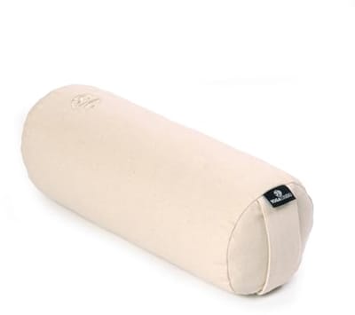 Lichtgewicht Kapok Mini Bolster voor Yoga en Rugstrekken 32x12cm Ecru