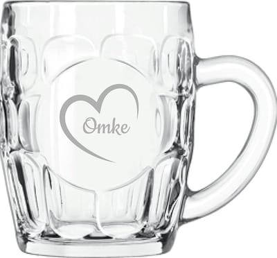 Gegraveerde Bierpul 55cl Omke mei hert