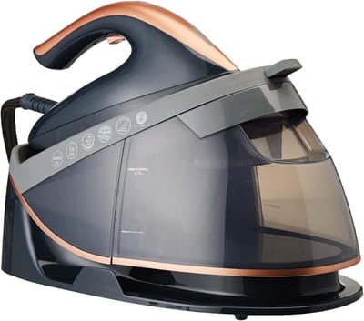 SAVI® Strijkijzer met stoomgenerator - strijkijzer met stoom - Strijkijzer - Grijs/Roségoud - ‎44cm x 32cm x 25cm