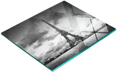 Stijlvol en duurzaam glazen bord met print van de Eiffeltoren, Parijs, 60x52 cm