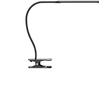 QORA® Bureaulamp LED - Burolamp - Bureaulamp Met Klem - Bureaulamp Kind - Bureaulamp LED Dimbaar - Zwart - 63cm x 5cm x 40cm