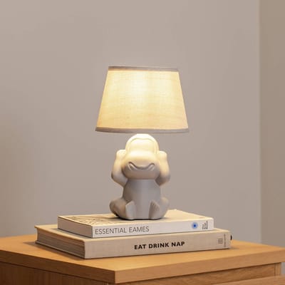 ONLI Monkey tafellamp, grijs, keramiek, 28 cm hoog, E14