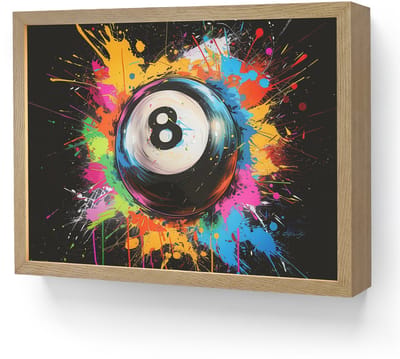 Wandlamp 40x30 cm - Oplaadbaar - Graffiti - Sport - Pool bal - Biljart - Wandlampen binnen woonkamer - Slaapkamer lamp - Decoratieve nachtlamp - Vloerlamp draadloos