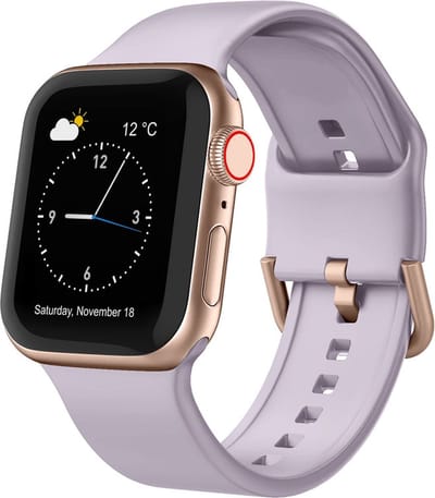 Siliconen bandje - geschikt voor Apple Watch series 1/2/3/4/5/6/7/8/9/10/11/ SE (1,2,3) / Ultra (1,2,3) met maat 44 mm / 45 mm / 46 mm / 49 mm - Lavendel